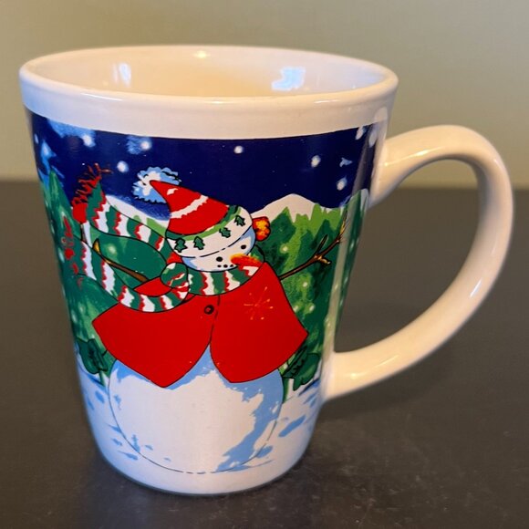 Lot of 3 Vintage Snowmen & Santa Claus Christmas Winter Holiday Ceramic Mugs - Picture 7 of 14